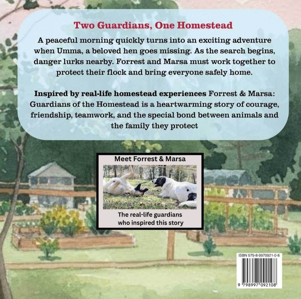 Back cover of Forrest & Marsa: Guardians of the Homestead – The Frantic Search for Umma