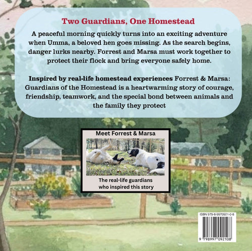 Back cover of Forrest & Marsa: Guardians of the Homestead – The Frantic Search for Umma